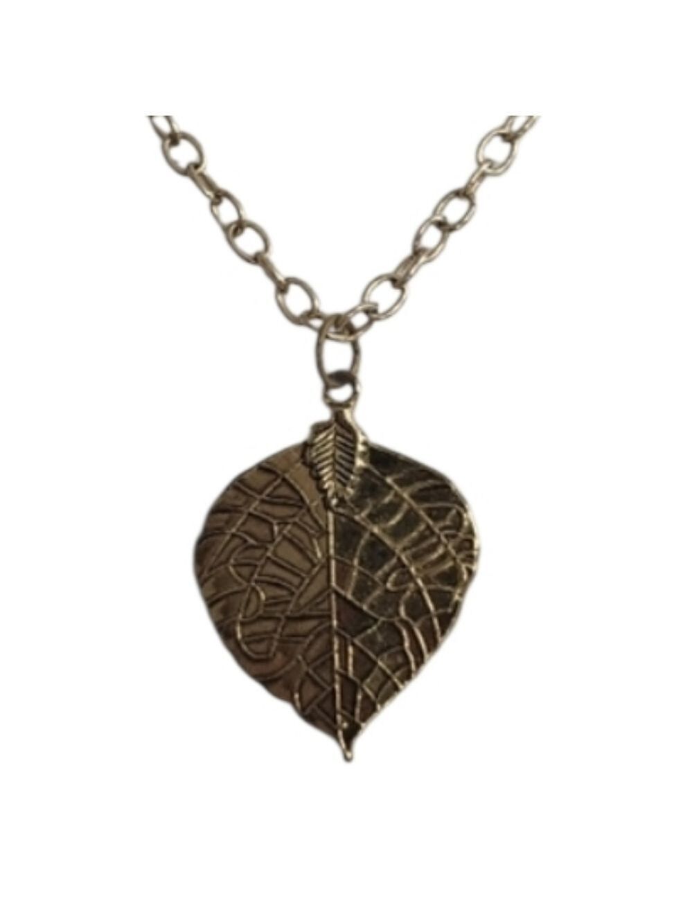 Goldtone Leaf Pendant Necklace